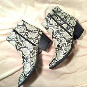 Guess Snake Skin Print Booties